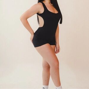 Black Open Back Romper